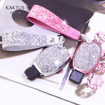 

Diamond Car Key Cover Case For Mercedes Key Chain Keyring Benz W204 W205 W212 C E S GLA AMG ETC for Girls Women Gifts