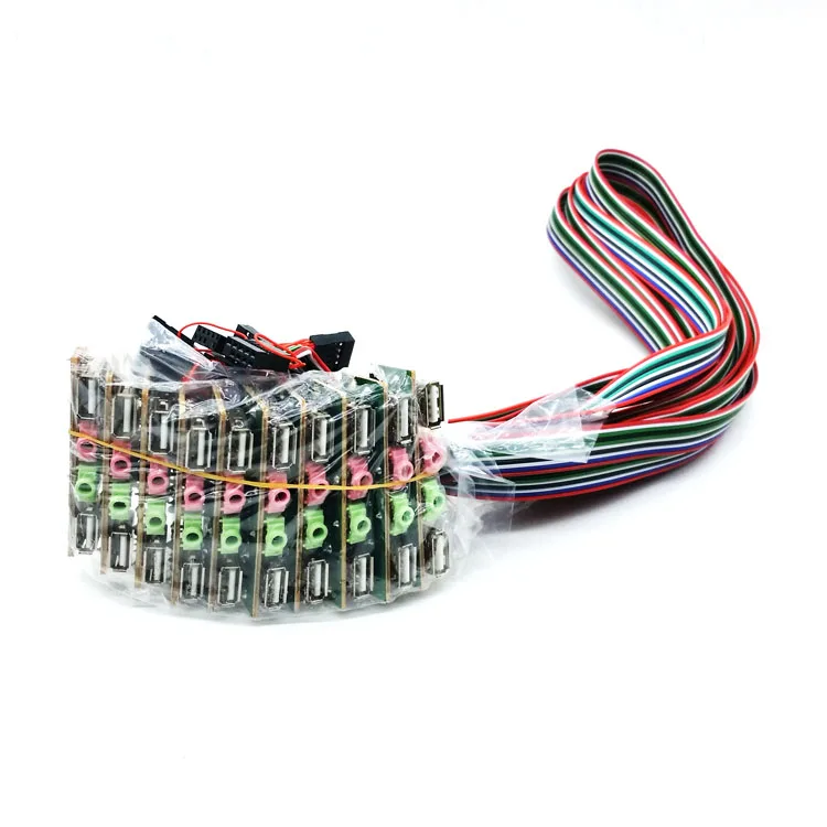 

10pcs/lot Desktop pc host case Front I/O Panel USB2.0 AUDIO Mic headphone 3.5mm plug PC case panel cable cord