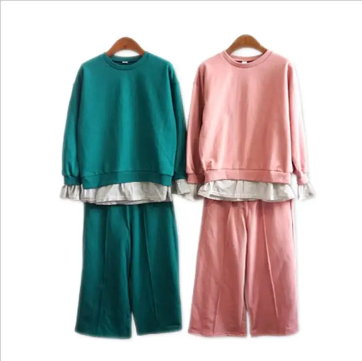 

New Baby Girls Teenage Autumn Fashion Cotton Casual Sets: Top +Pants 6 sets/lot Baby Kids Clothes Free shipping High Quality