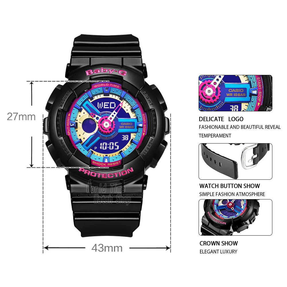  Casio watch g shock women watches top luxury set display ladies watch 100m Waterproof LED digital Q
