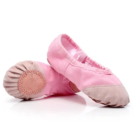 Розовый холст Плоская Йога учитель гимнастический Костюм танцевальная обувь для детей Балет для девочек женщин