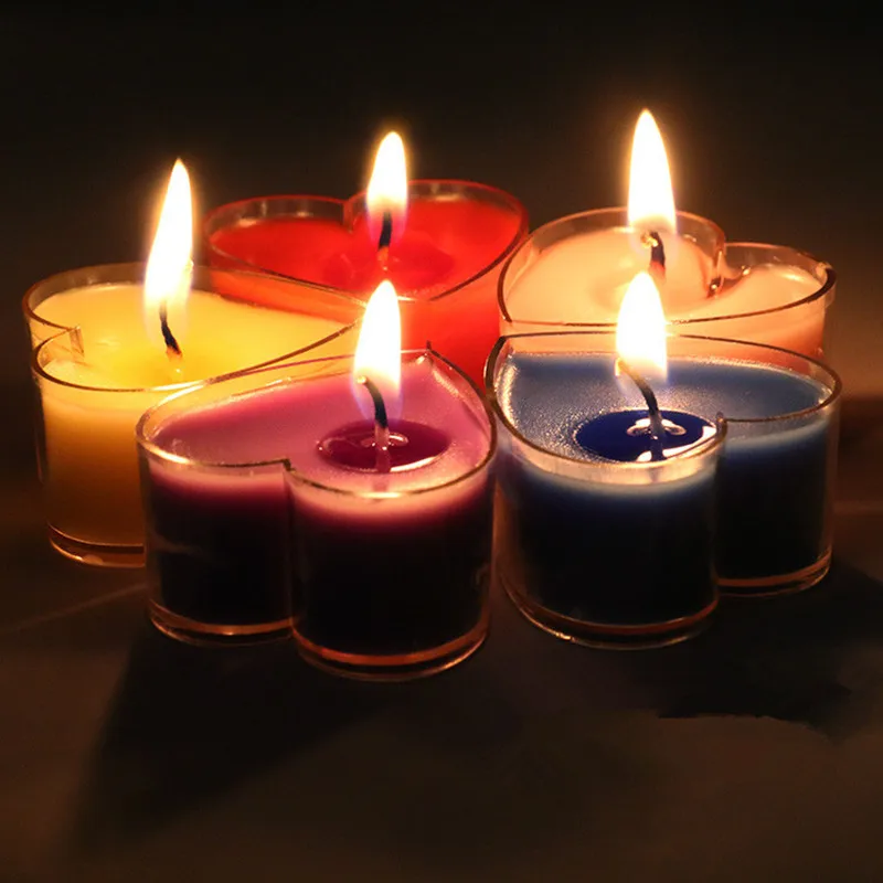 LOT 20 Tea light Heart Water Floating Candles Paraffin Wax Floater