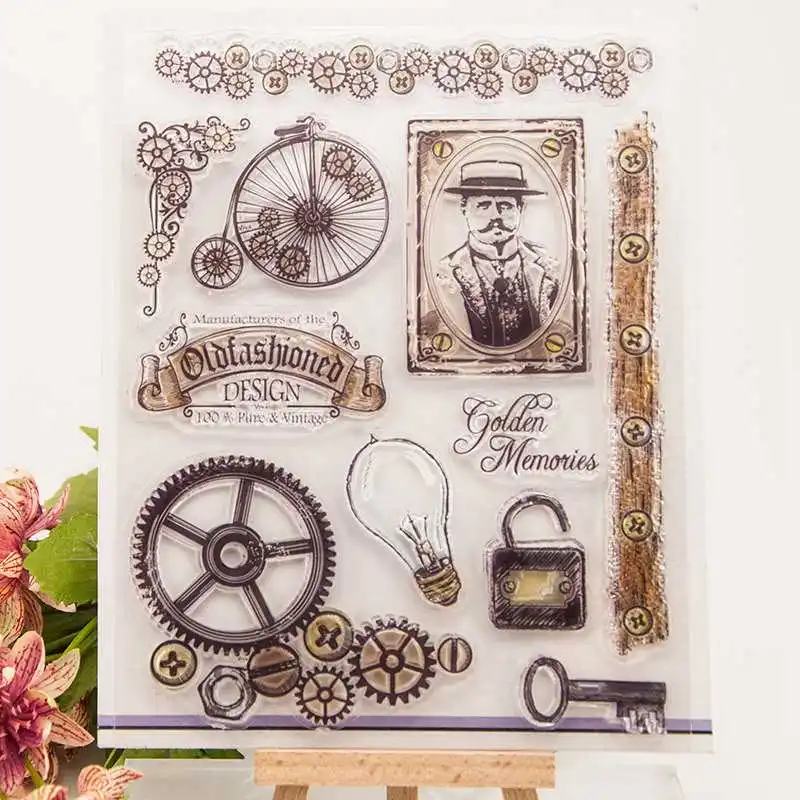 

Old fashioned Gear light bulb Transparent Silicone Rubber Clear Stamps cartoon for Scrapbooking/DIY Christmas wedding album
