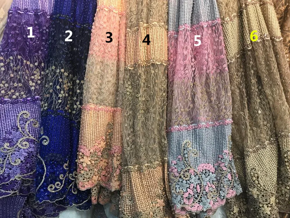 

5yards luxury embroidery floral best quality SYJ-12315 african tulle mesh lace for sawing dress