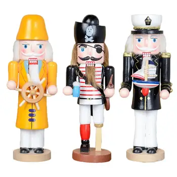 

Puppet Decoration Ornaments 25CM Pirate Captain Naval Nutcracker Puppet Soldier Ornament Creative Birthday Gift for Living Room