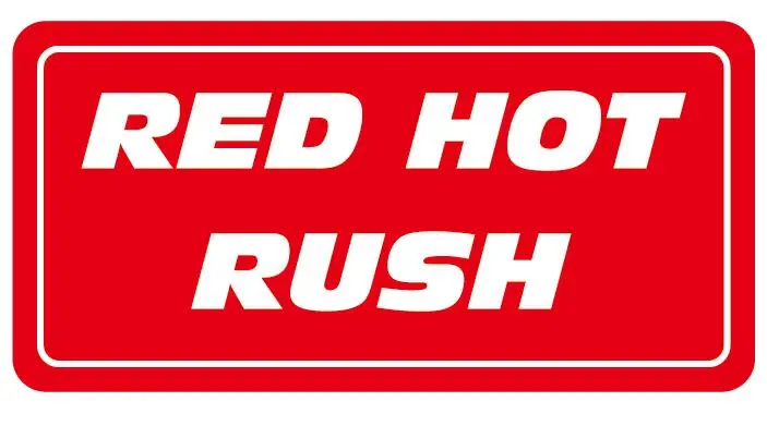 2000 шт./лот 8x4 см Red Hot Rush Доставка этикетка наклейка для доставки пакета, арт. DN09