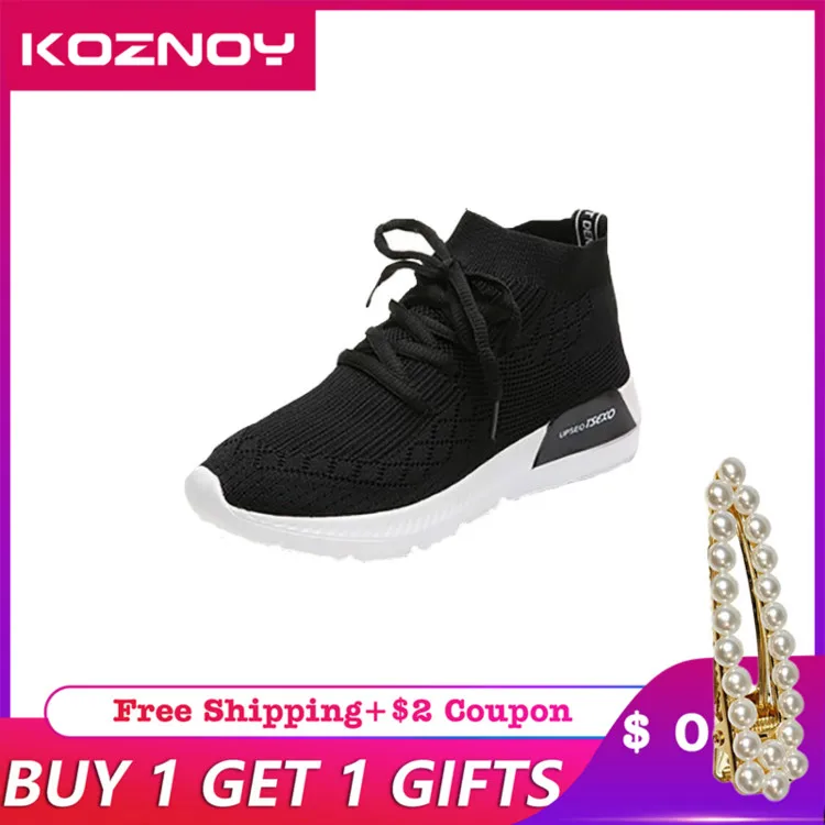 

Koznoy Sneakers Women Spring Dropshipping Korean Version White Shoes Comfortable Leisure Fashion Flat Bottom Women Shoes