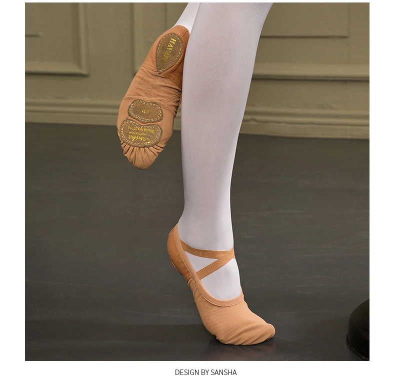 Sansha, для взрослых, балетный обувь 4-слойная трикотажная сетка 3 Разделение-Уникальный дизайн для девочек Для женщин Для мужчин балетки розовые Тапочки с мультяшным щенком/черный Обувь для танцев NO.357M