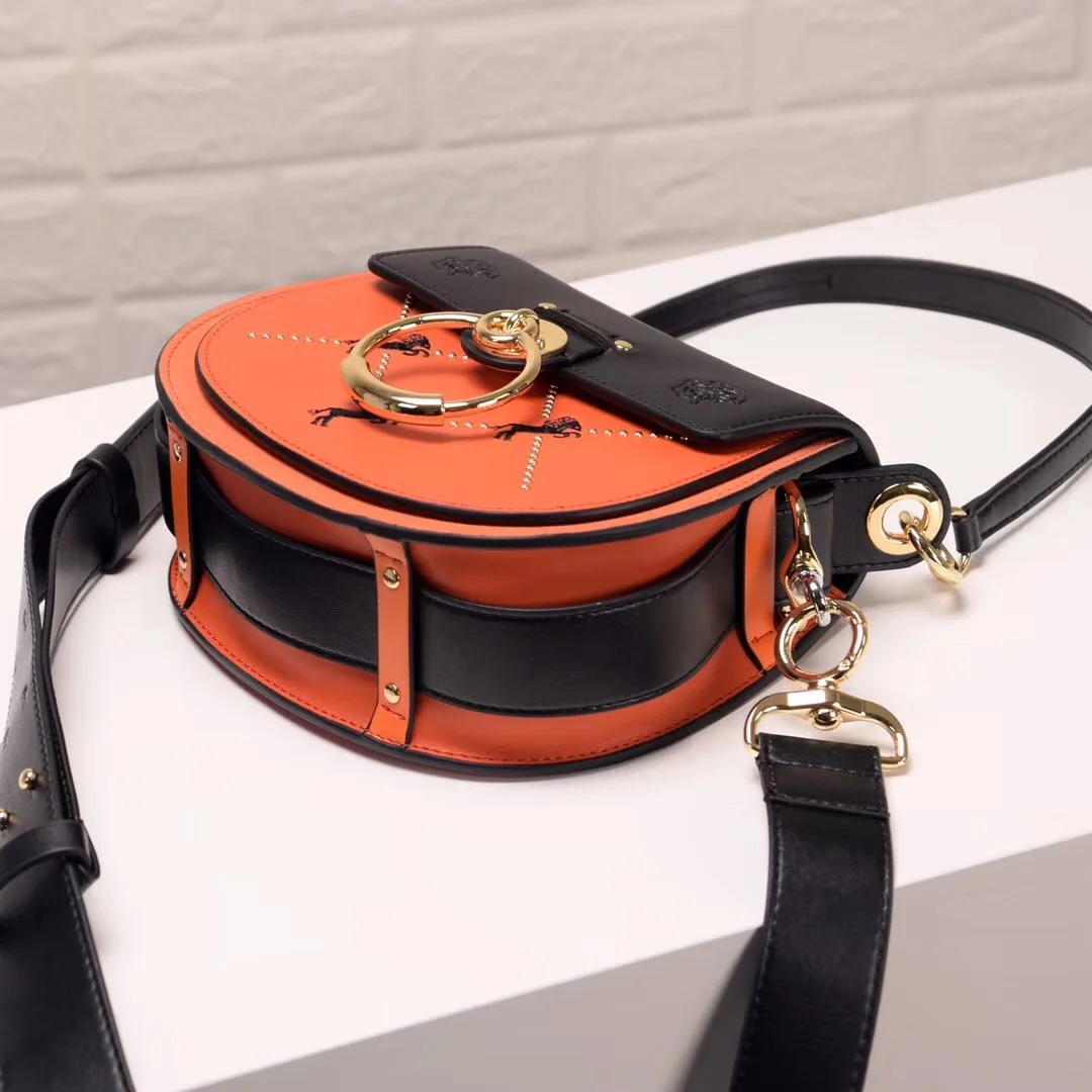  ALNEED Luxury Women Bags 2018 Designer Brand Saddle Bag Leather Ladies Crossbody Bag Fashion Ring S - 4000028439921