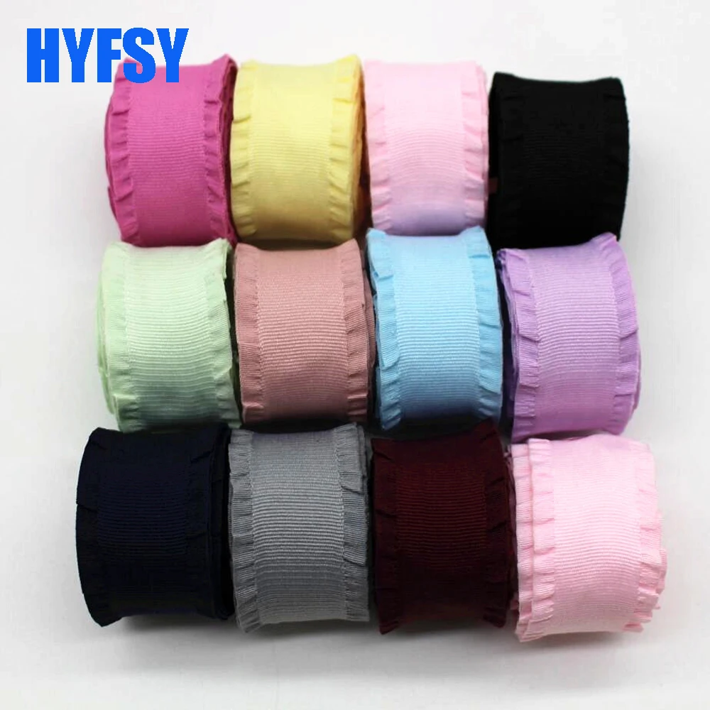 

High quality 1 '25mm lace ribbon 10 yards DIY handmade material packaging skirt edge headdress hair bow Grosgrain fold doubdou