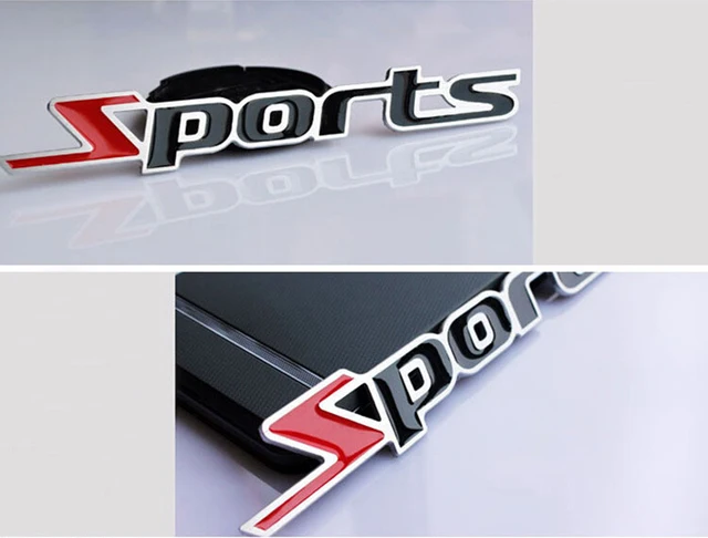 3D Sports Word Letter Car Emblem Badge Decal Decor Stickers