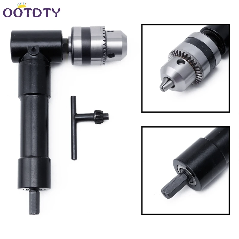 

3/8" Aluminium Head Right Angle Drill Attachment Bit 3/8 Chuck Key Adaptor-3Z