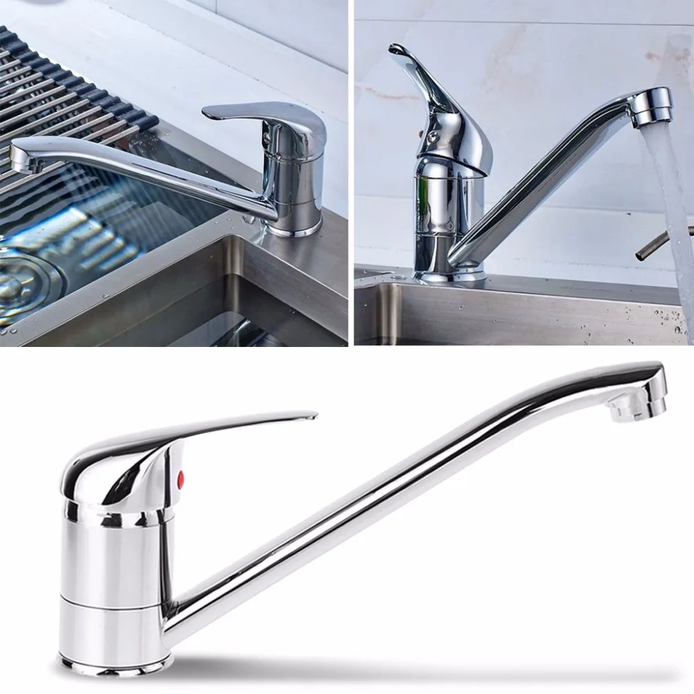 

2018 Extended Mixer Tap Kitchen Sink Tap Monobloc Single Lever Swivel Spout Faucet New
