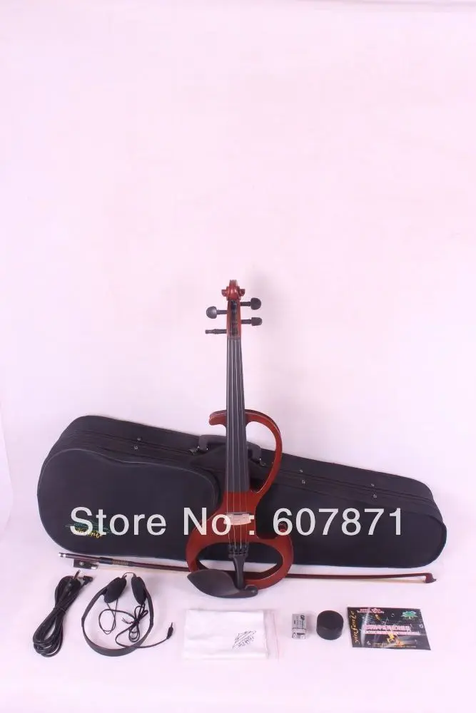 New 4/4 Electric Violin Silent Pickup dark orange Color tone 6 6 4