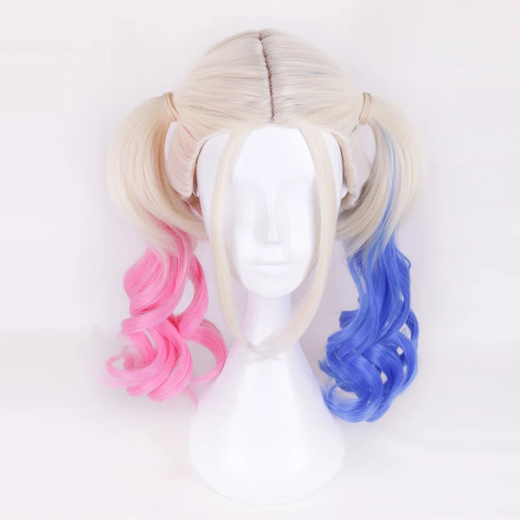 

Anilnc Long Wavy Suicide Squad Harley Quinn Ombre Synthetic Cosplay Hair Wigs For Women