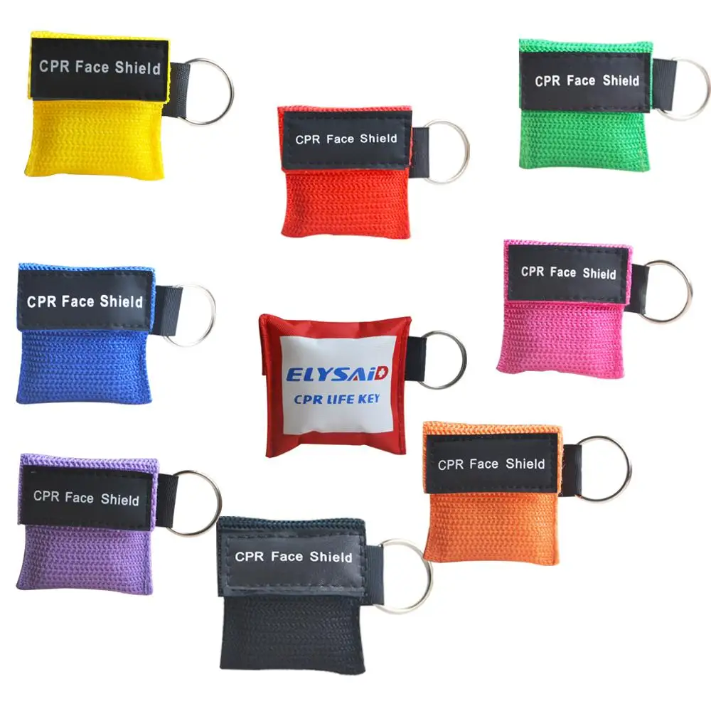 Pack of 100Pcs CPR Mask For Pocket Or Keychain CPR Face Shield With One