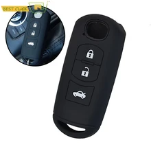 3 кнопки силиконовый чехол для ключей Крышка для MAZDA 2 3 5 6 CX5 CX7 CX9 Miata MX5 Axela Fob чехол кожаный чехол для брелка протектор
