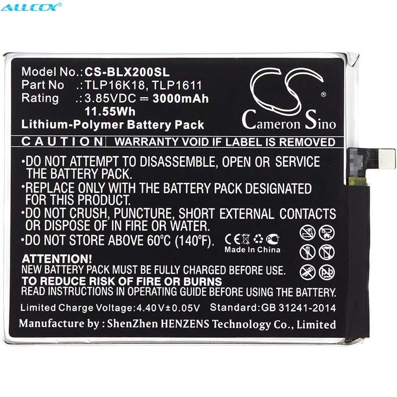 Аккумулятор Cameron Sino 3000 мАч C766144300T TLP1611 TLP16G30 для BLU L0090 L0091UU Life One X2|Аккумуляторы