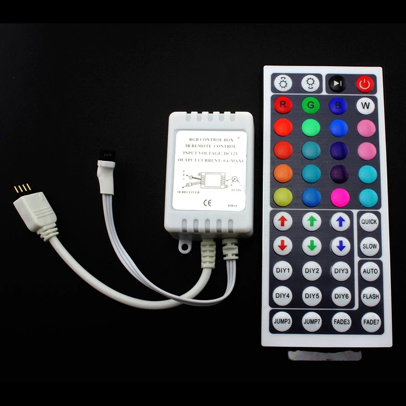 buy 44 Key IR Remote Controller Box DC 12V For RGB LED 3528 5050 Strip Lights High Quality