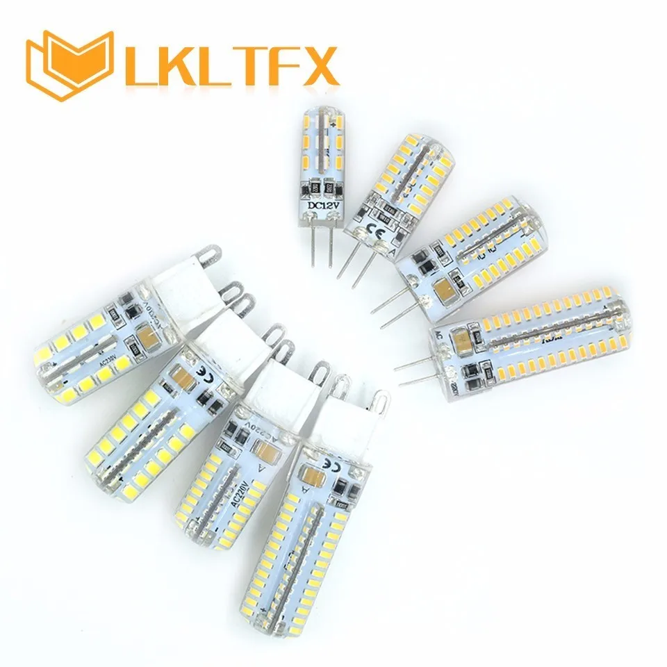 LKLTFX G9 Светодиодная лампа G4 1 Вт 2 3 5 AC DC 12 В 220 SMD эквивалент 10 20 30 галогенная 360