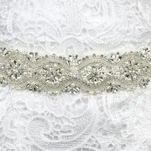 Горячие Свадебные Роскошные Элегантные Женщины Кристалл Створки Пояса Свадебные Sash Жемчуг Бисером Ручной Работы