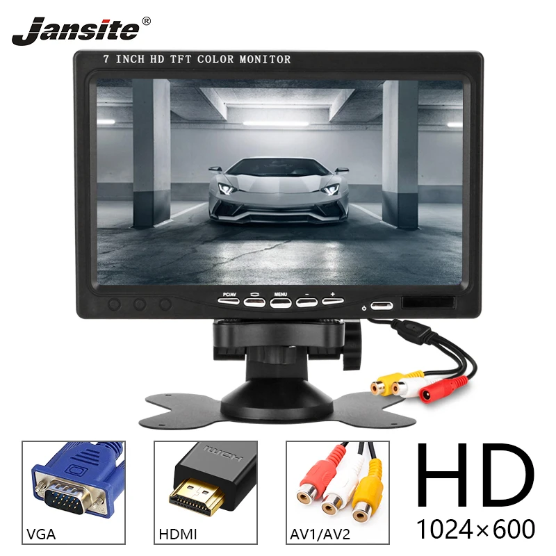 

Jansite 7" Car Headrest Monitor IPS camera HDMI/AV/VGA Car Rear View monitors Parking Rearview System for Backup Reverse cameras