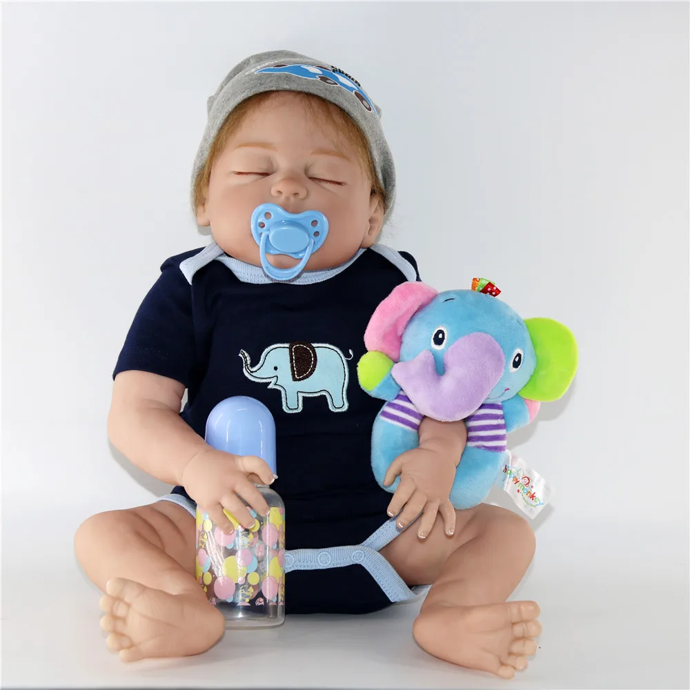 Bebes reborn boy куклы 23 "57 см полный Силиконовый reborn baby doll игрушки подарок для ребенка настоящие новорожденные младенцы живые куклы могут купаться