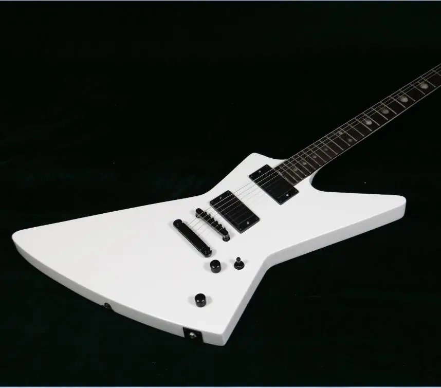 Starshine Customzied ESP Explorer Electric Guitar Màu Trắng EMG Pickups Ngón Tay Inlay
