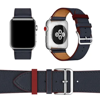 

38mm 42mm Leather Band For Apple Watch Bracelet Single Tour Herm Watchband Genuine Leather Wrist Strap For Apple Series 4 iWatch