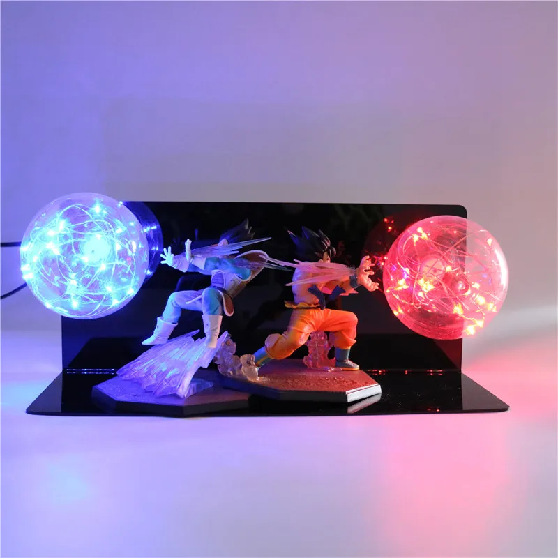 Dragon Ball Z 3D лампа детские фигурки DIY светодиодный Сон Гоку против Вегета аниме модель luminaria детский ночной Светильник для спальни - Испускаемый цвет: RB