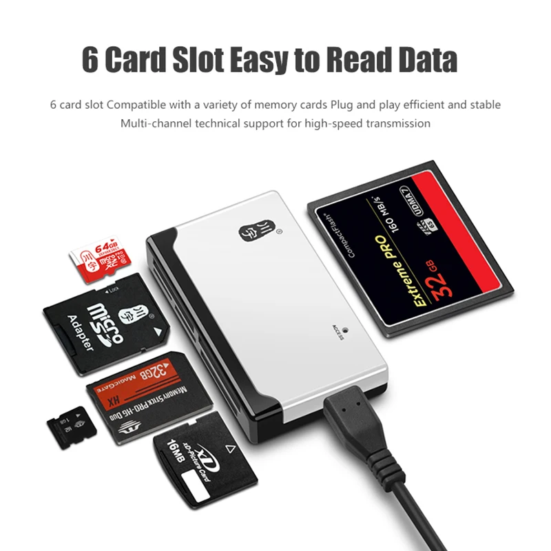 Kawau USB 2 0 мультикард ридер C235 Max поддержка 128 ГБ кард адаптер с несколькими слотами