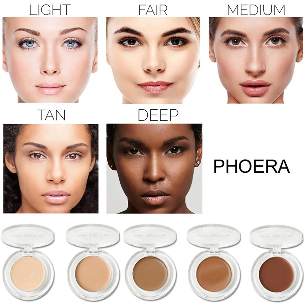 

PHOERA Full Cover Face Makeup Cream Concealer Eye Dark Circle Foundation Palette Moisturizing Base Cosmetic beauty Tool 19L0717