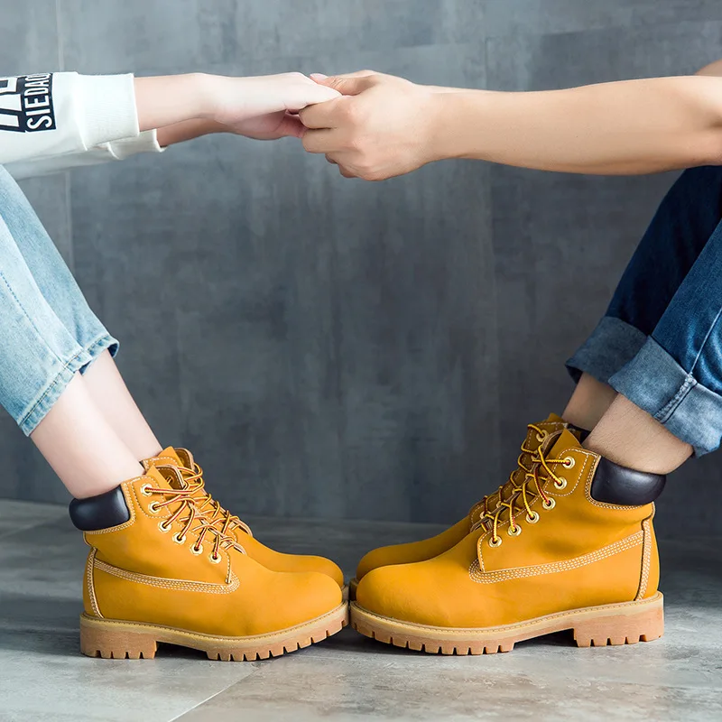 

Mountaineering Rhubarb Boots Locomotive Leather Women Loaded Martin Boots Women Lovers