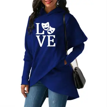 

2018 New Fashion Love Print Sweatshirt Femmes Sweatshirts Tops Kawaii Hoody Printing Autumn Street Thick Sweet Pullovers