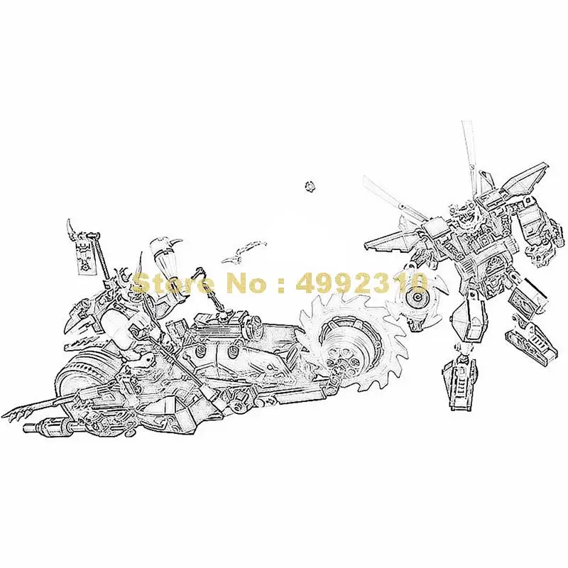 

10805 565pcs ninja killow vs. samurai x mecha chopper robots bela building block 70642 Bricks Toy