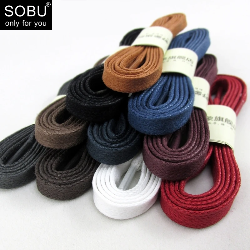 

1Pair Waxed Flat Shoelaces Leather Waterproof Casual Shoes Laces Men Martin Boots Shoelace T123