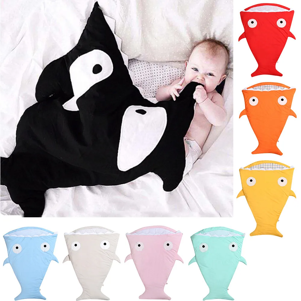 

2018 Fashion Cute Warm Infant Baby Boys Girls Shark Sleeping Bag Swaddle Sleeping Swaddle Muslin Wrap Gift 30