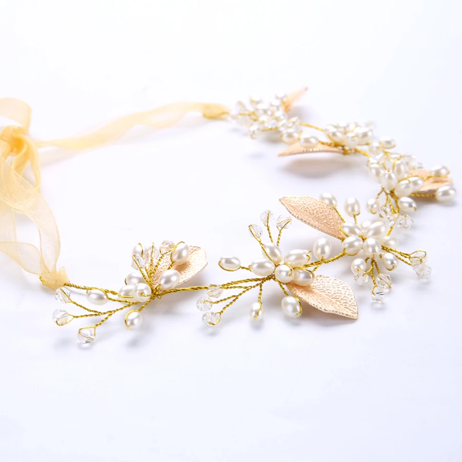 TUANMING-Bladgoud-Gesimuleerde-Parel-Tiara-Sieraden-Transparant-Kunstmatige-Kristal-Kralen-haaraccessoires-Party-Bruiloft-Gouden-lint (3)