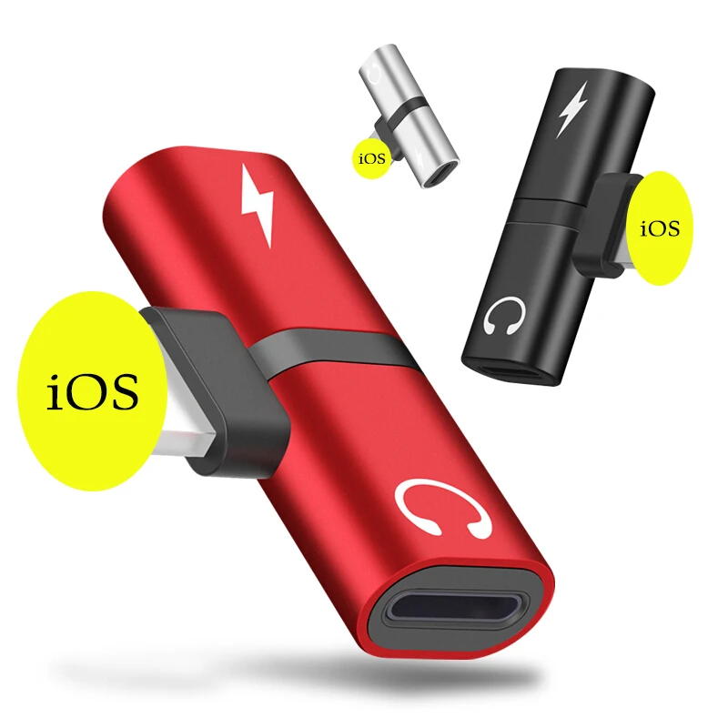 Двойной для Lightning адаптер iPhone 7 зарядки Aux аудио телефонный сплиттер 8 плюс 10 X otg
