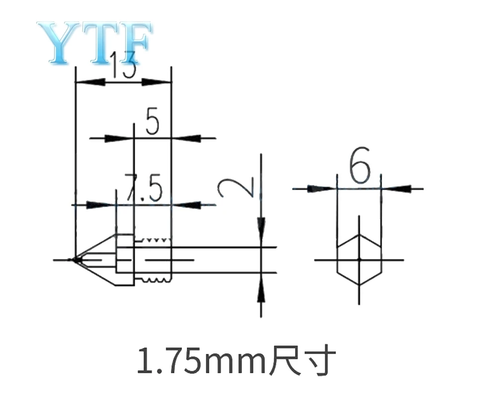 3d принтер части сопла смешанные MakerBot MK8 размеры 0,2 мм/0,3 мм/0,4 мм/0,5 мм Экструдер