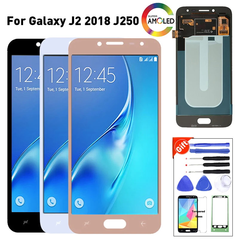 Super Amoled ЖК-дисплей для Samsung Galaxy J2 pro 2018 J250 J250F J250H Сенсорный экран планшета Ассамблеи