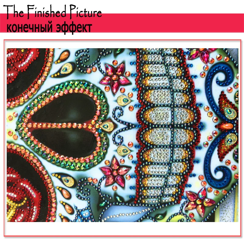 RUBOS DIY 5D Diamond Mosaic Skull Art Abstract Rose Diamond Embroidery Painting Crystal Beadwork Rhinestones Sale Wall Pictures (7)
