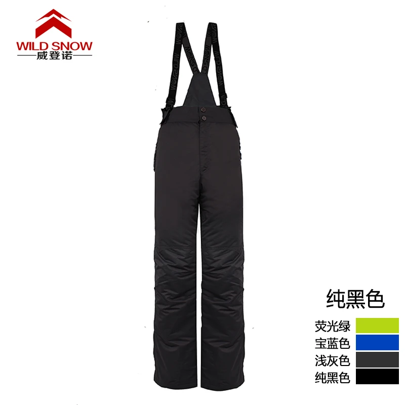 Men's black suspender ski pants men padded snowboard pants male skiing