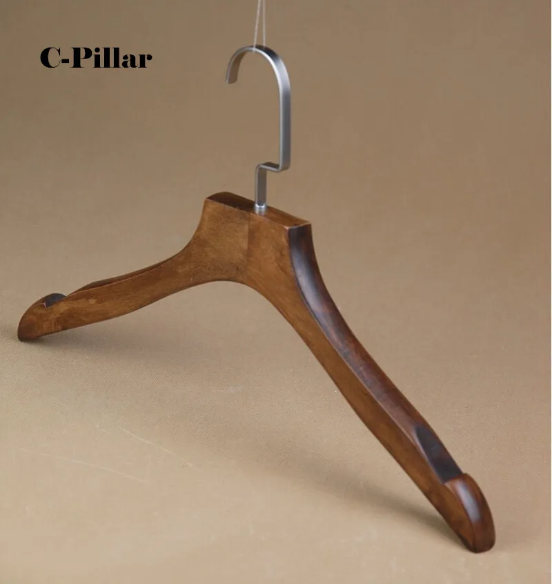 2Types 5PCS/Lot Retro Arc& Thicken Wood Clothes Hangers for Women High