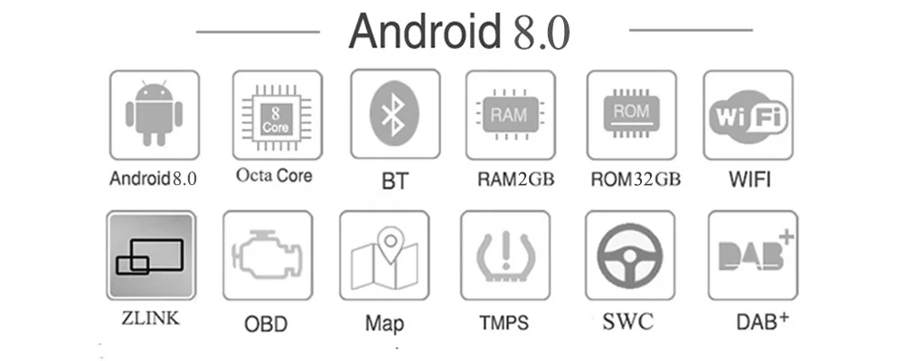 6," 1Din 2 Гб ОЗУ Android 8,0 PX5 Восьмиядерный видео вход/выход универсальное автомобильное радио аудио HD gps навигация Wifi OBD мультимедийный плеер