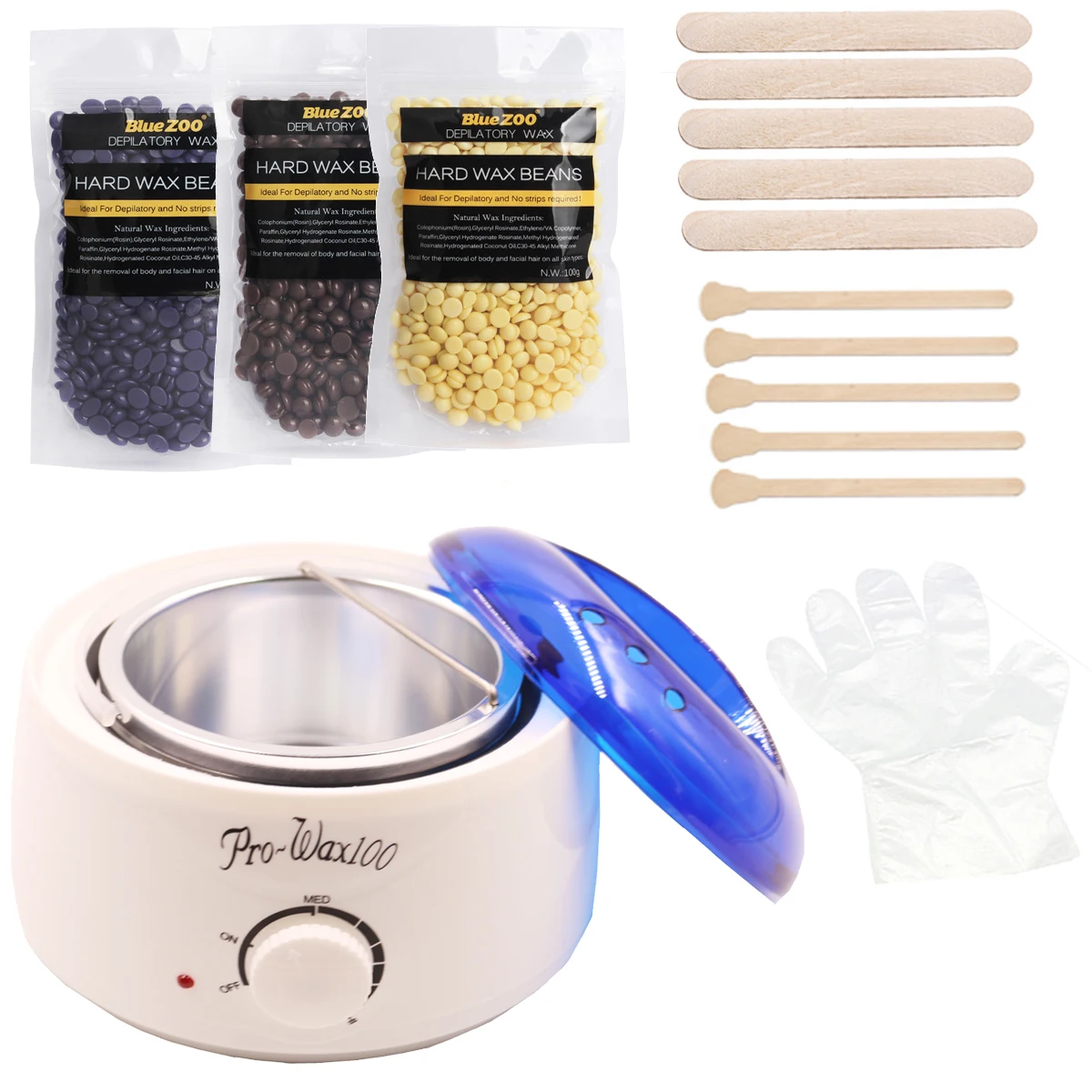 

Temperature Control Hair Removal Warmer Wax Heater Pearl Wax Depilatory Paraffin Wax Machine With Wooden Spatulas