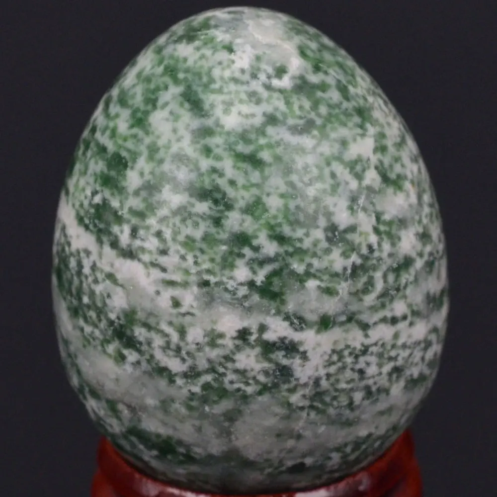 

34x44MM Natural Stone Green Spot Jasper Sphere Egg Healing Reiki Crafts Stone Massage Finger Exercise