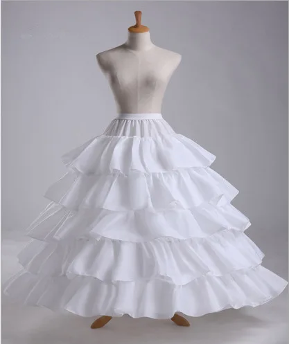 

Ball Gown 5 Layers Skirts Supported Single 5 Steels Hard Net Lotus Elastic Petticoat Crinoline White Black Gothic