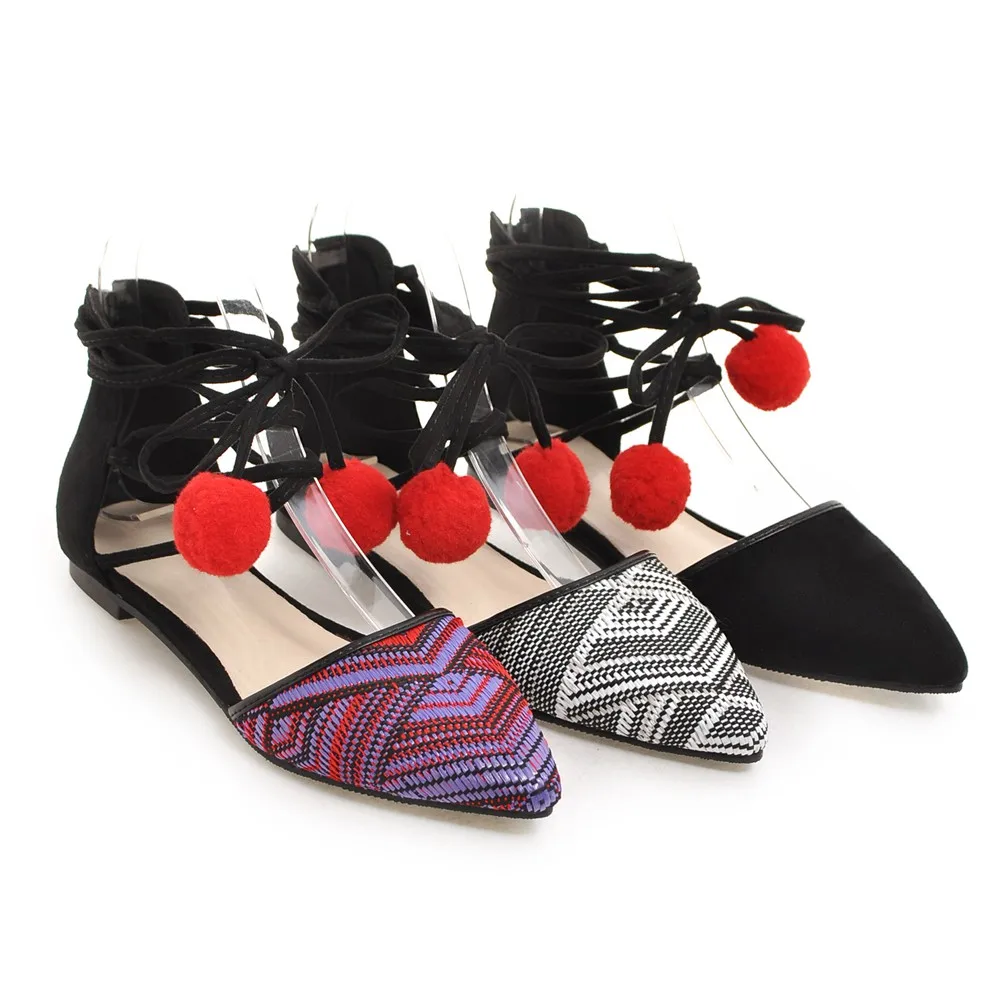 rojo Plana Zapatos Gran De 34 Punta Tobillo Sandalias Memunia Mujer Tamaño blanco Bohemia Correa Tejido Negro Vestido Nuevo Casual 43 UwPqFwpdax
