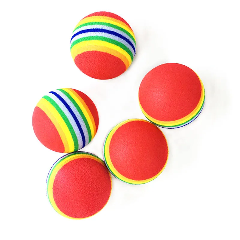 

2 pcs/lot Mini Rainbow Cat Dog Toys For Pets Dogs Chew Ball Puppy Dog Ball Cat Toy Puppies Tennis Ball Pet Products